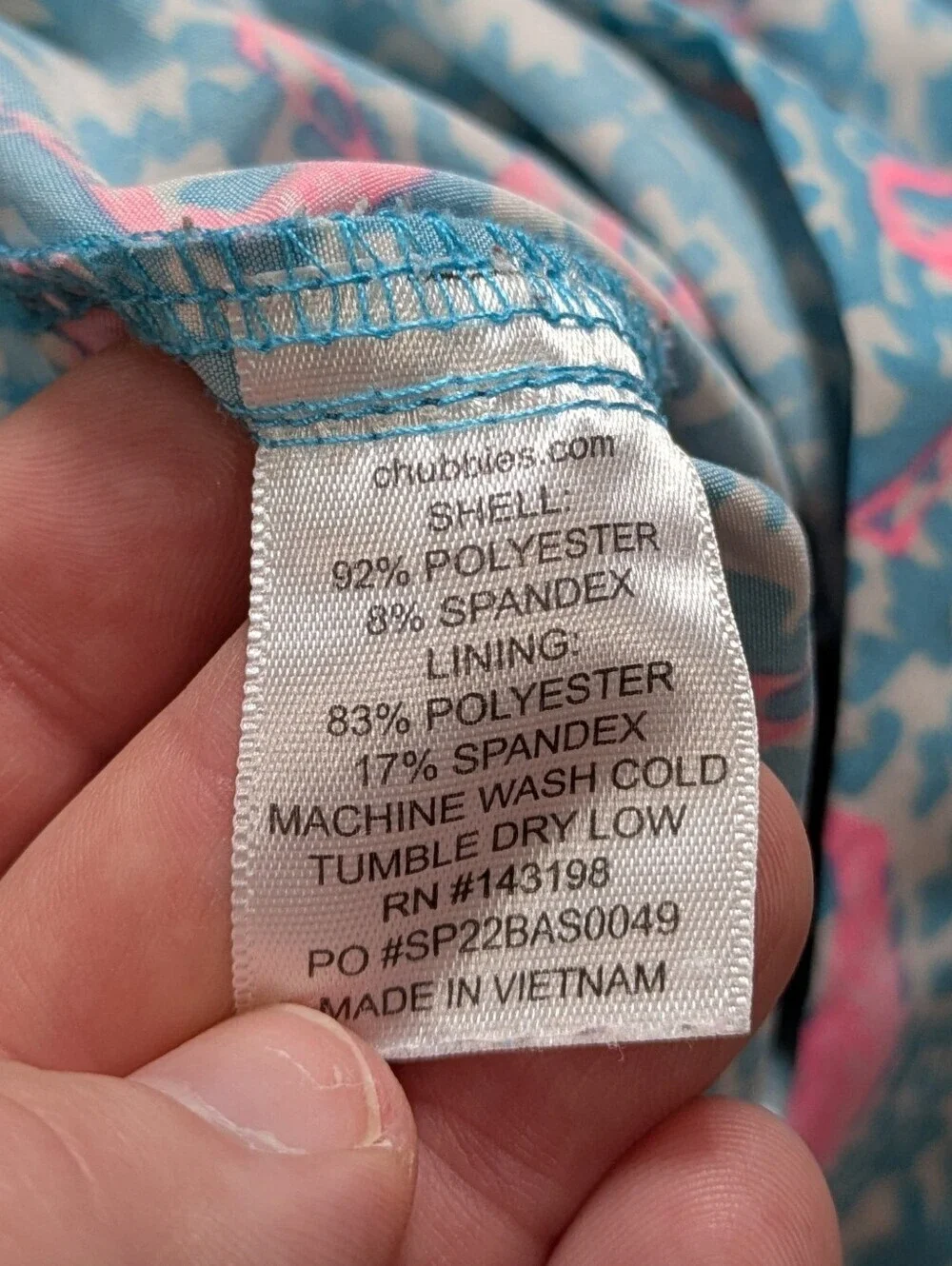 Chubbies Blue Pink Flamingo Swim Trunk M